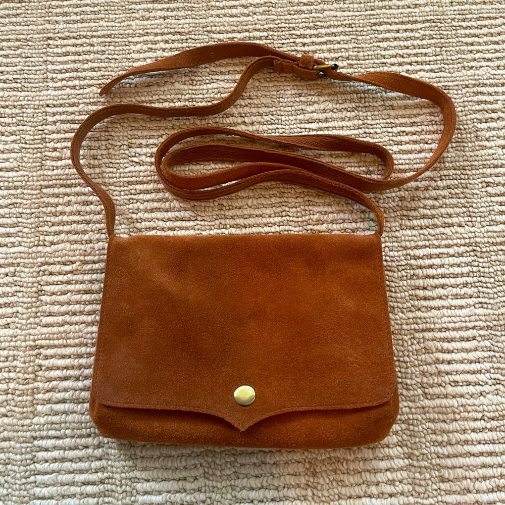 Suede crossbody purse